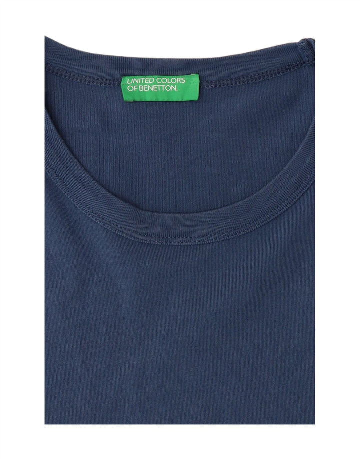 BENETTON Mens Graphic T-Shirt Top Medium Blue Vintage Benetton and Second-Hand Benetton from Messina Hembry 
