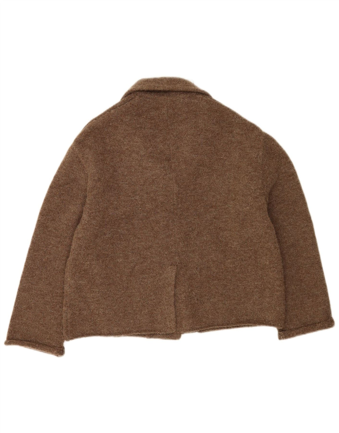 Zara Γυναικείο πουλόβερ με ζακέτα UK 10 Small Brown Polyester