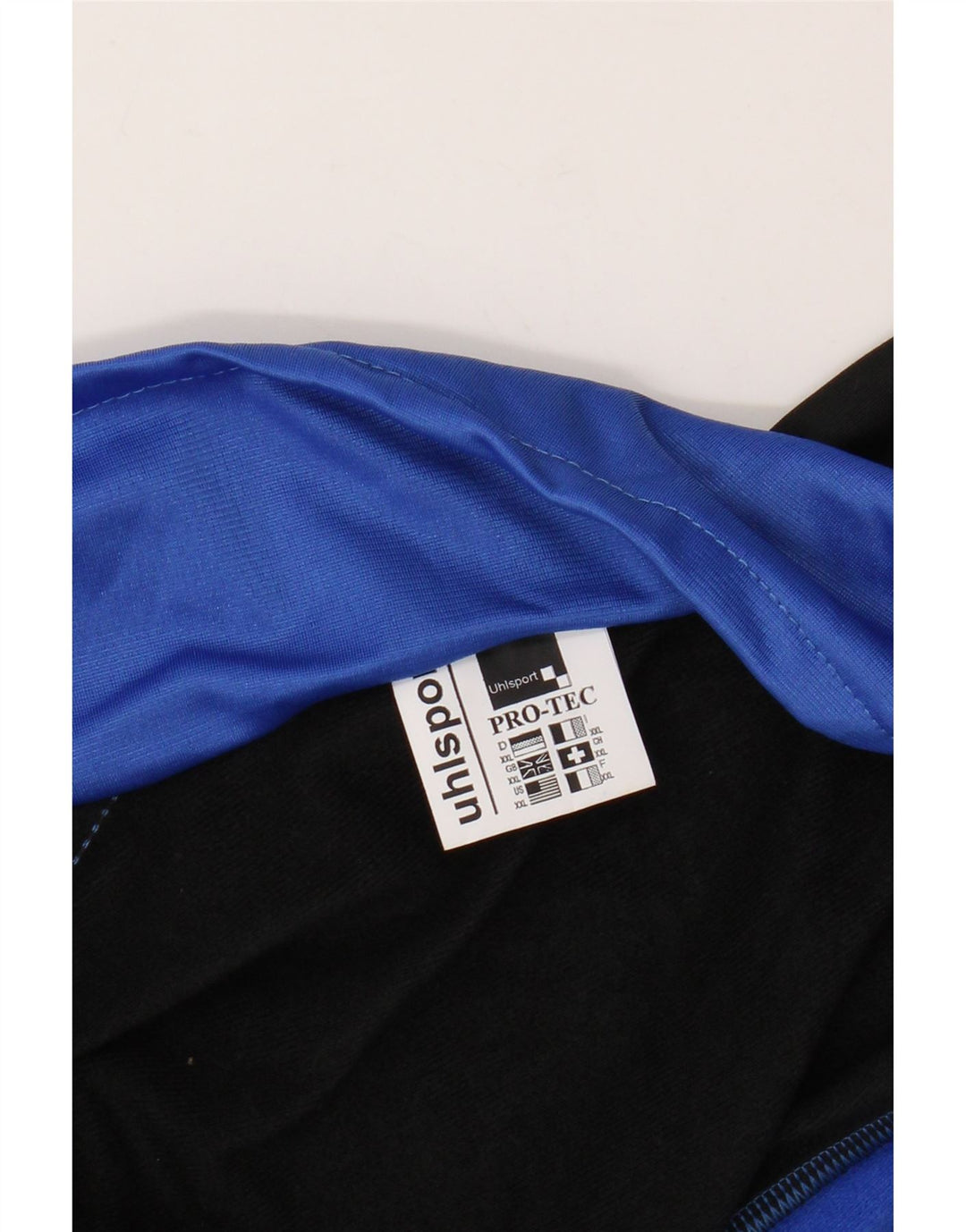 Ανδρική φόρμα γυμναστικής γραφικών UHLSPORT Top Jacket 2XL μπλε χρώματος πολυεστέρας