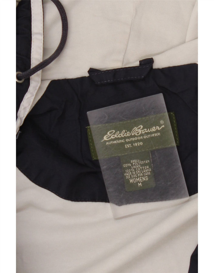 EDDIE BAUER Γυναικείο μπουφάν βροχής με κουκούλα UK 14 Medium Navy Blue Polyester