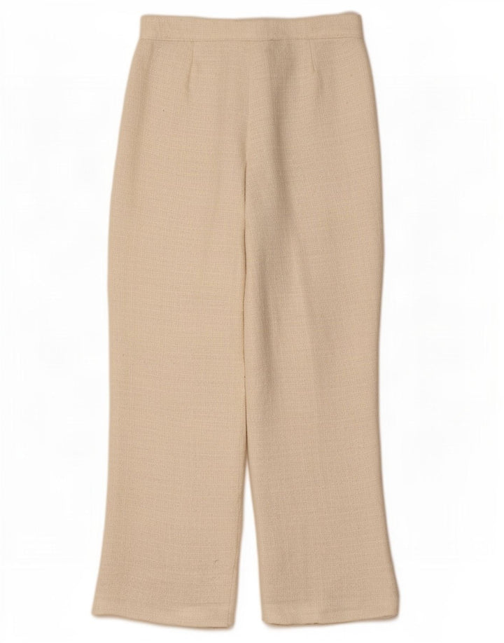 Zara Γυναικείο ίσιο casual παντελόνι μεγάλο W30 L31 Λευκό Πολυεστέρα