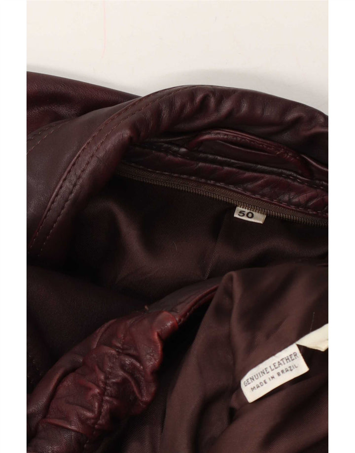 Vintage Ανδρικό Δερμάτινο Μπουφάν IT 50 Large Burgundy