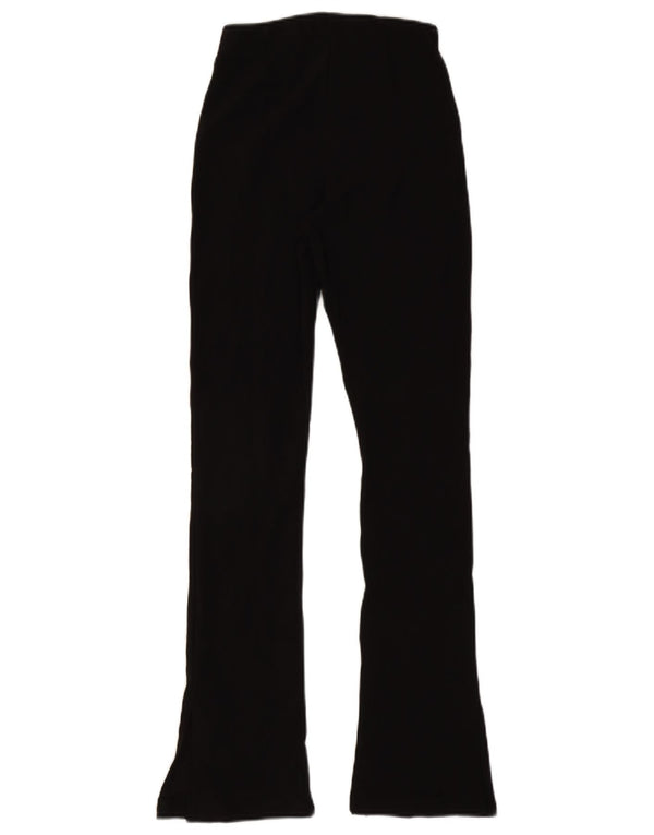 Zara Γυναικείο Flare Casual Παντελόνι Small W26 L30 Μαύρο Πολυεστέρα