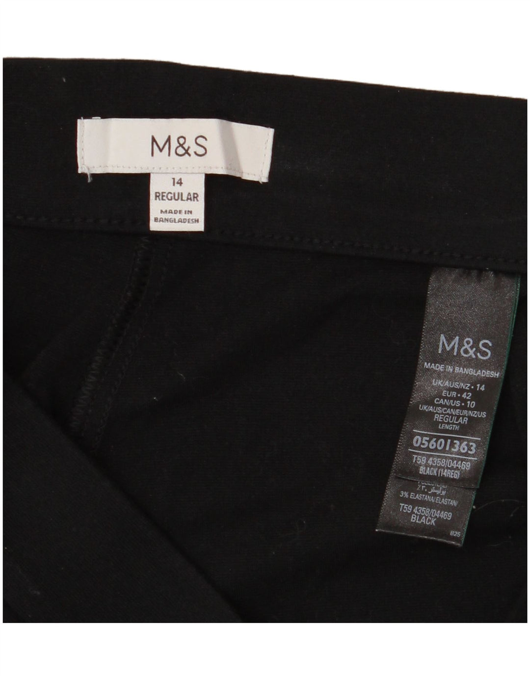 MARKS & SPENCER Γυναικείο κωνικό casual παντελόνι UK 14 μεγάλο W34 L28 μαύρο