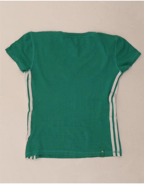 Adidas Γυναικείο T-Shirt Top UK 12 Μεσαίο πράσινο βαμβακερό