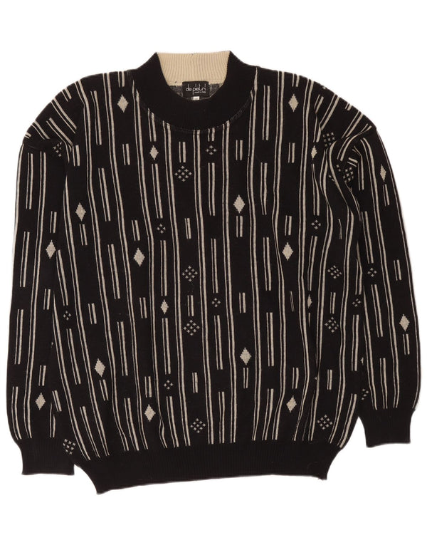Ανδρικό πουλόβερ De Pietri Crew Neck Jumper IT 48 Medium Black Geometric