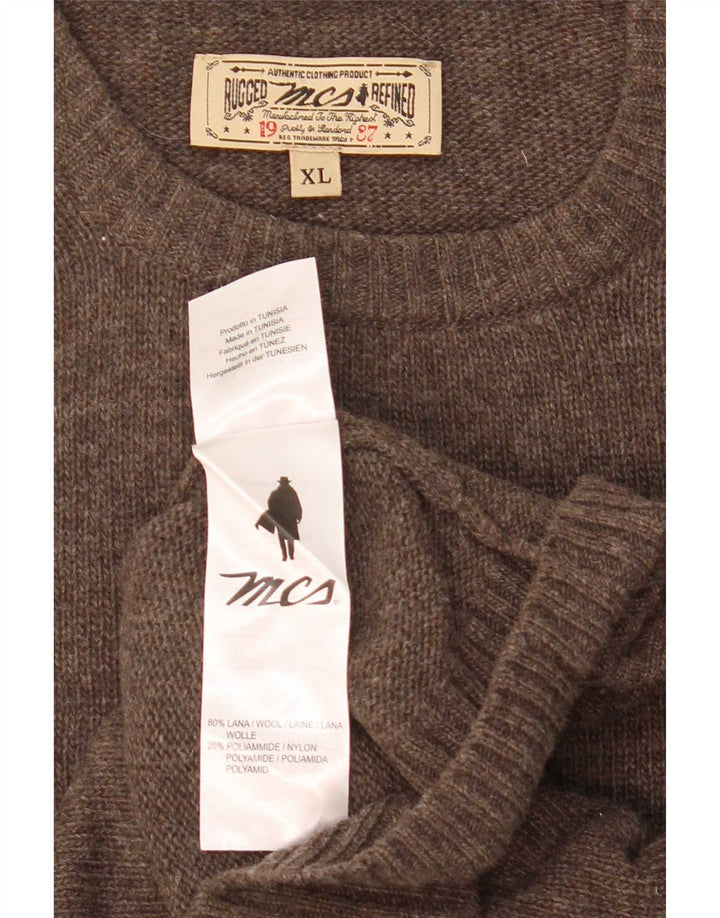 Ανδρικό πουλόβερ Marlboro Classics Crew Neck Jumper XL Καφέ Μαλλί