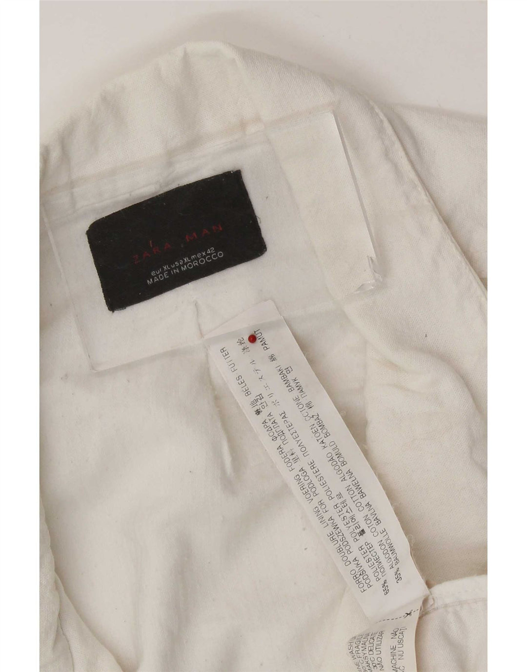 Zara Mens Utility Jacket UK 42 XL Λευκός Πολυεστέρας