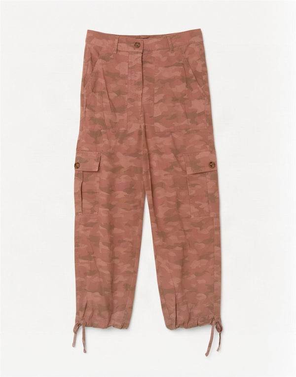 Marks & Spencer Γυναικεία Crop Cargo Παντελόνια UK 6 XS W26 L23 Pink Camouflage