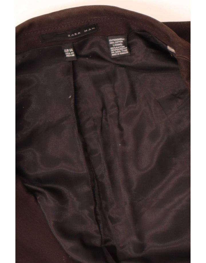 Zara Ανδρικό Μπουφάν Μπλέιζερ Στρατιωτικό με 2 Κουμπιά EU 54 XL Καφέ Βαμβακερό