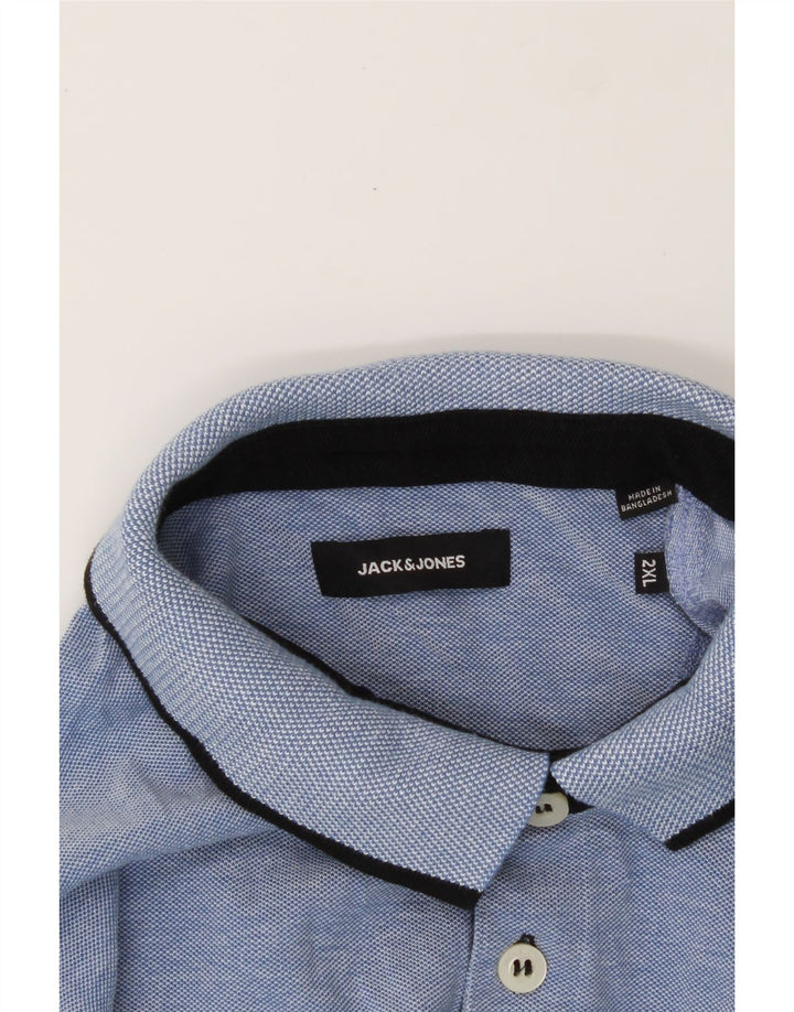 JACK & JONES Mens Polo Shirt 2XL Blue Cotton Vintage Jack & Jones and Second-Hand Jack & Jones from Messina Hembry 