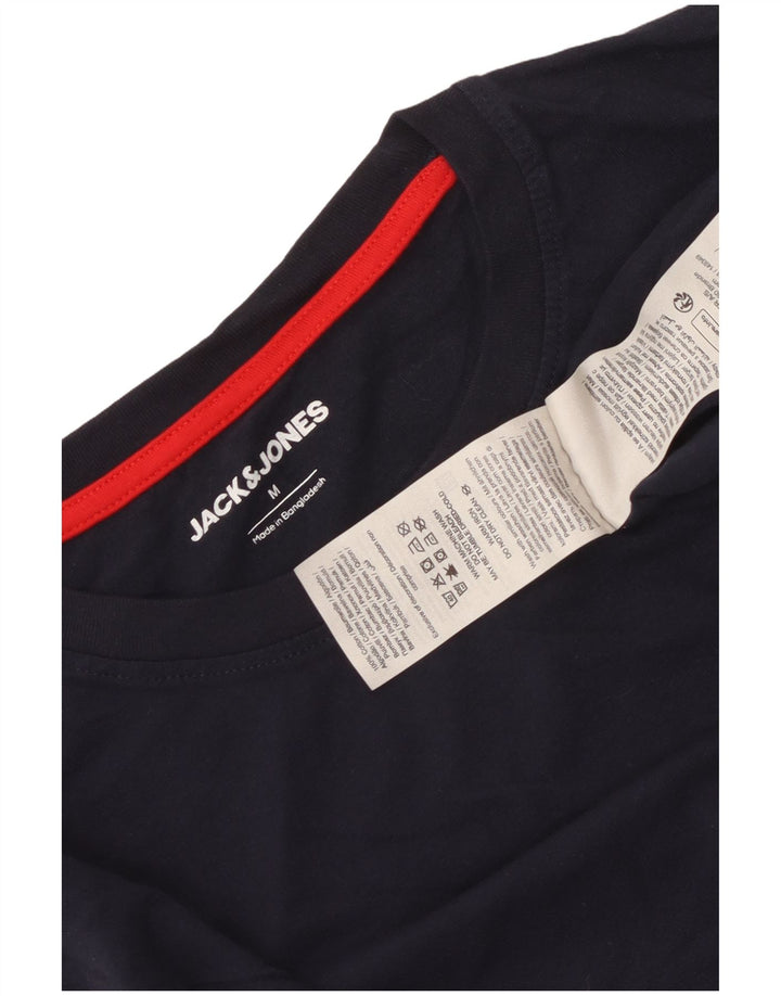 Ανδρικό μπλουζάκι Jack & Jones με μακρυμάνικο μεσαίο μπλε βαμβακερό