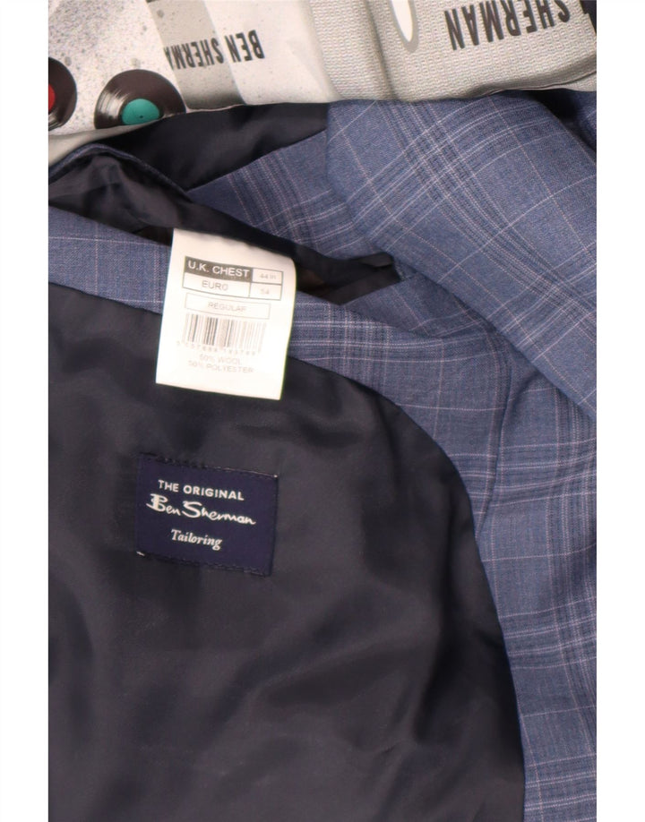 Ανδρικό μπουφάν μπλέιζερ Ben Sherman UK 44 2XL Blue Check Wool
