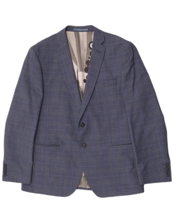 Ανδρικό μπουφάν μπλέιζερ Ben Sherman UK 44 2XL Blue Check Wool