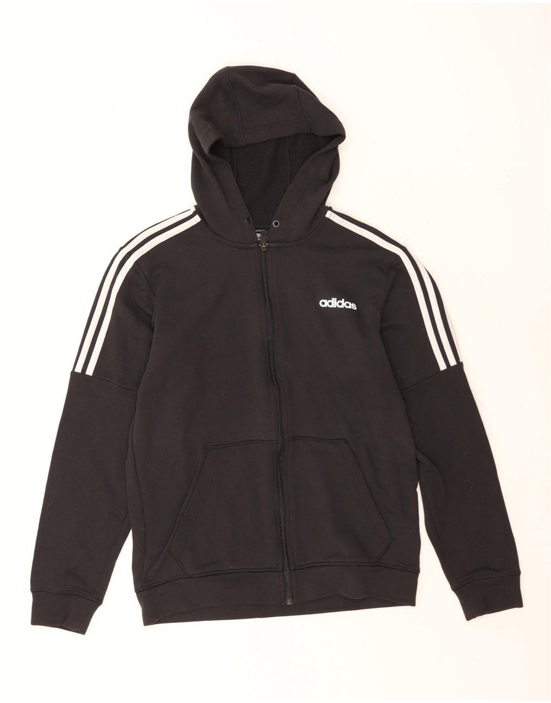 Ανδρικό πουλόβερ Adidas Climalite με φερμουάρ με κουκούλα μεσαίου μαύρου πολυεστέρα