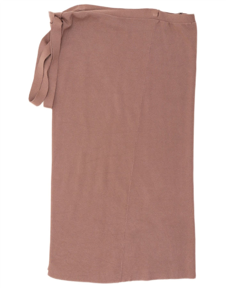Zara Γυναικεία Πλεκτή Φούστα Wrap Medium W28 Καφέ βισκόζη