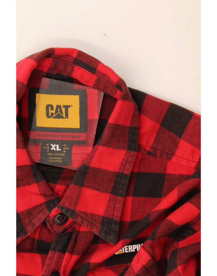 Ανδρικό φανελένιο πουκάμισο Caterpillar XL Red Gingham Cotton