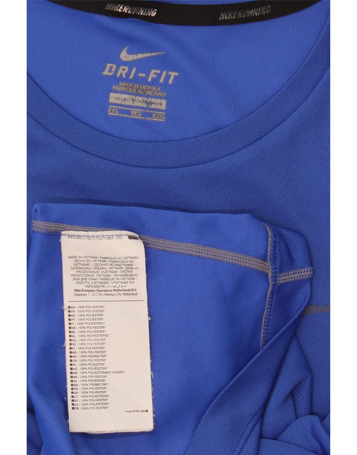 Ανδρικό T-shirt Nike Dri Fit Top 2XL Blue Polyester