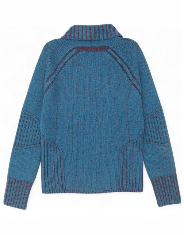 Marlboro Classics Γυναικείο πουλόβερ ζακέτα με φερμουάρ UK 18 XL Blue Lambswool