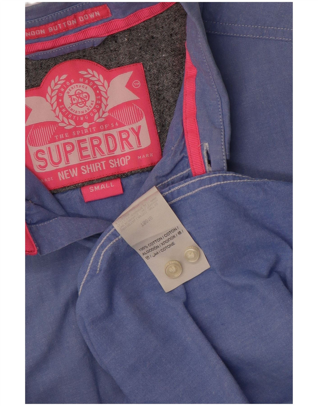 Ανδρικό πουκάμισο Superdry Μικρό Μπλε Βαμβακερό