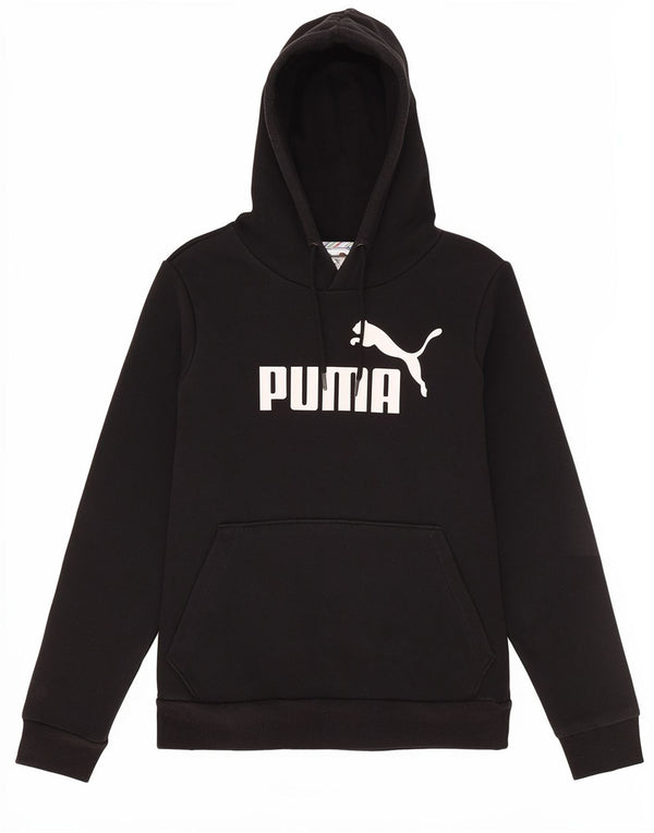 Puma Γυναικείο Γραφικό Hoodie Jumper UK 10 Small μαύρο βαμβακερό