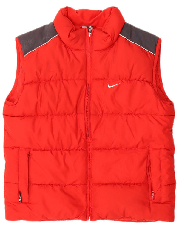 Nike Boys Graphic Padded Gilet 10-11 Years Medium Red Colorblock Polyester