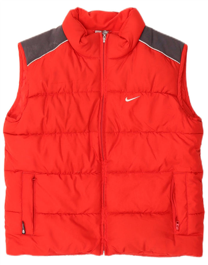 Nike Boys Graphic Padded Gilet 10-11 Years Medium Red Colorblock Polyester