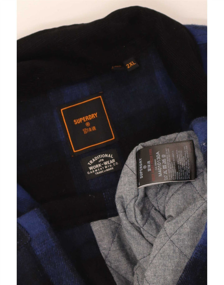 Ανδρικό σακάκι Superdry UK 44 2XL Navy Blue Check Wool