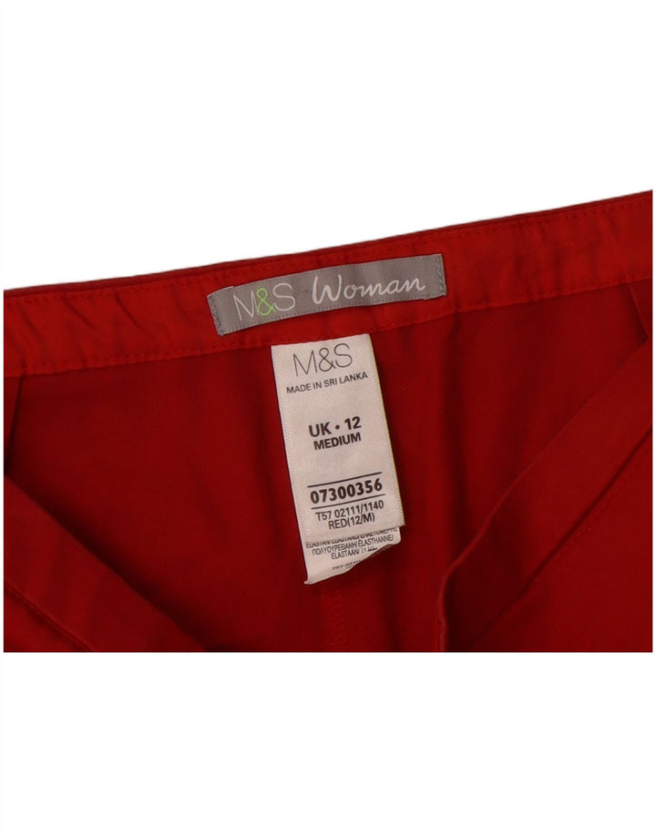 Marks & Spencer Γυναικείο ίσιο παντελόνι Capri UK 12 Medium W30 L21 Red