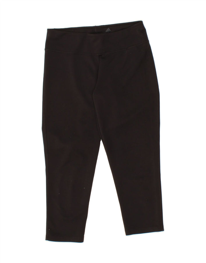 ADIDAS Womens Climalite Capri Leggings UK 8/10 Small  Black Polyester Vintage Adidas and Second-Hand Adidas from Messina Hembry 