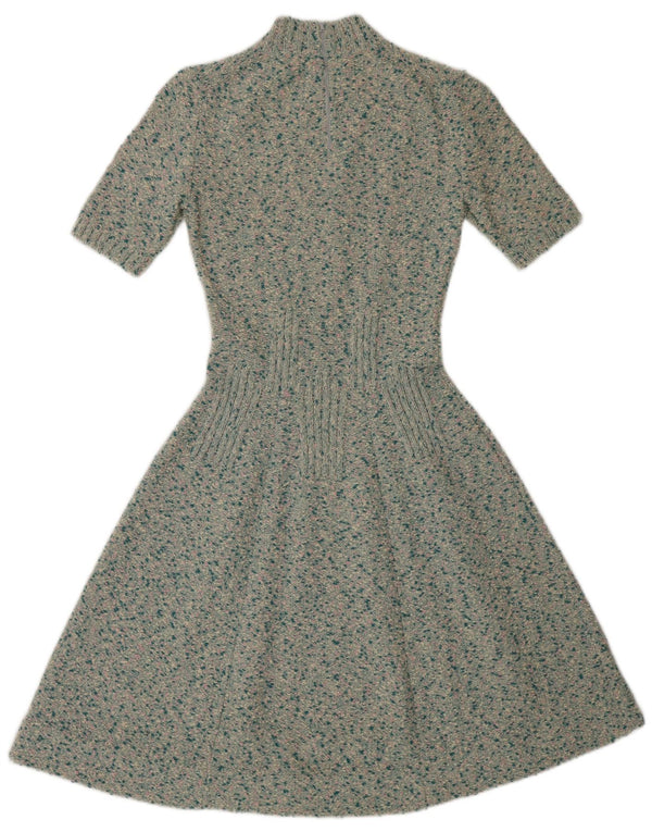 Vintage γυναικείο φόρεμα jumper UK 8 Small Green Flecked