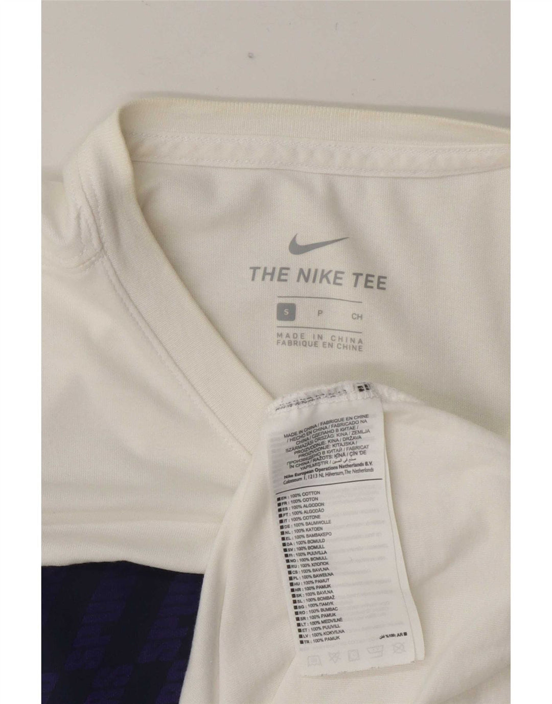 Ανδρικό μπλουζάκι Nike, μικρό λευκό γεωμετρικό βαμβακερό μπλουζάκι