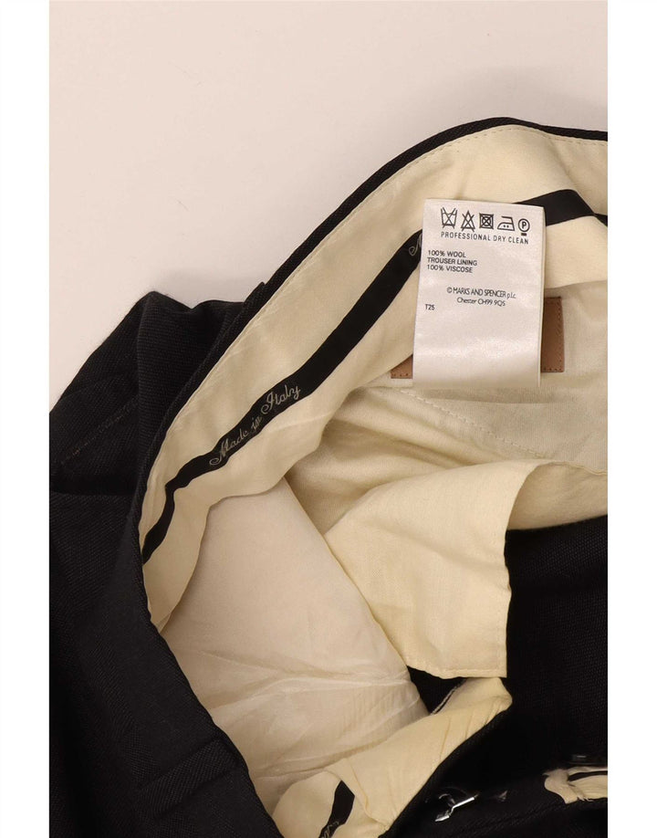 Marks & Spencer Ανδρικό παντελόνι με καρφίτσα W34 L31 Γκρι μαλλί