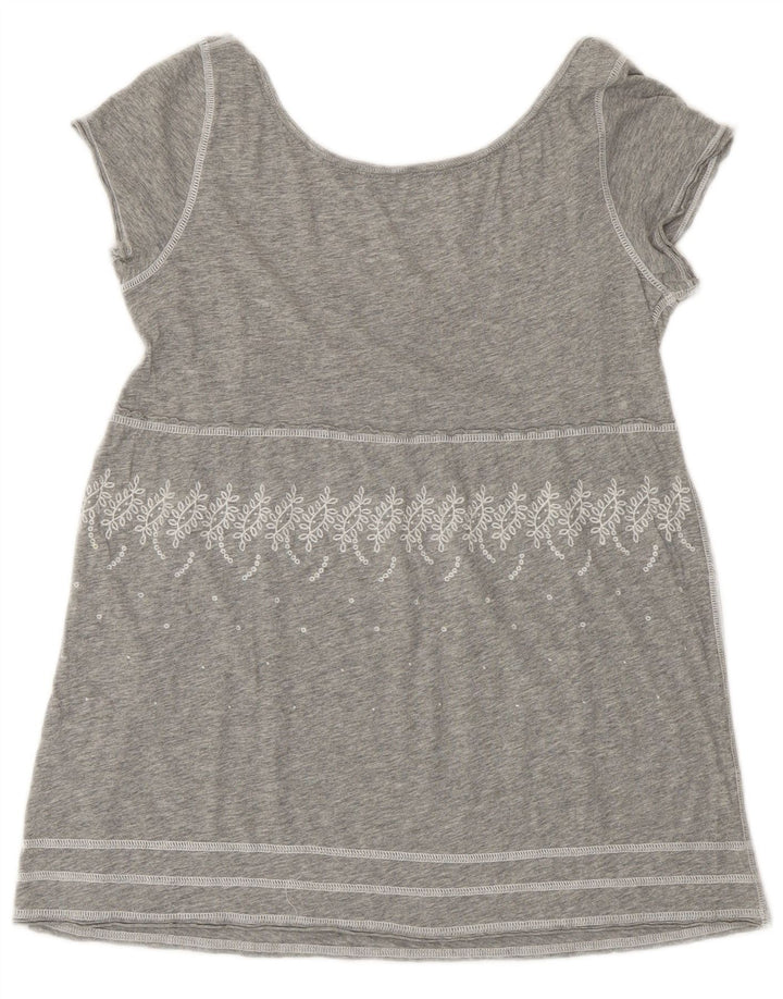 BENETTON Γυναικεία Μπλούζα Τοπ UK 10 Small Grey Floral