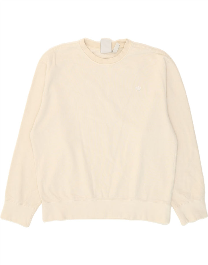 ADIDAS Mens Sweatshirt Jumper Medium White Cotton Vintage Adidas and Second-Hand Adidas from Messina Hembry 
