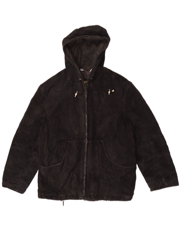 Privilegi Γυναικείο Suede Jacket με κουκούλα IT 44 Medium Black Leather