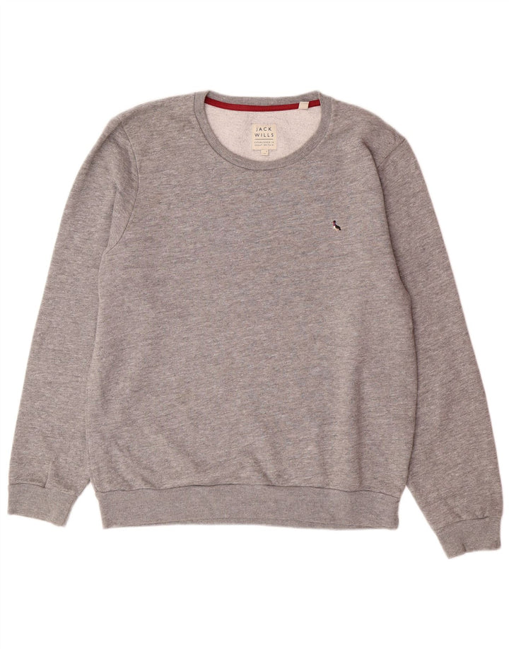 Ανδρικό φούτερ JACK WILLS, μεσαίο γκρι βαμβακερό