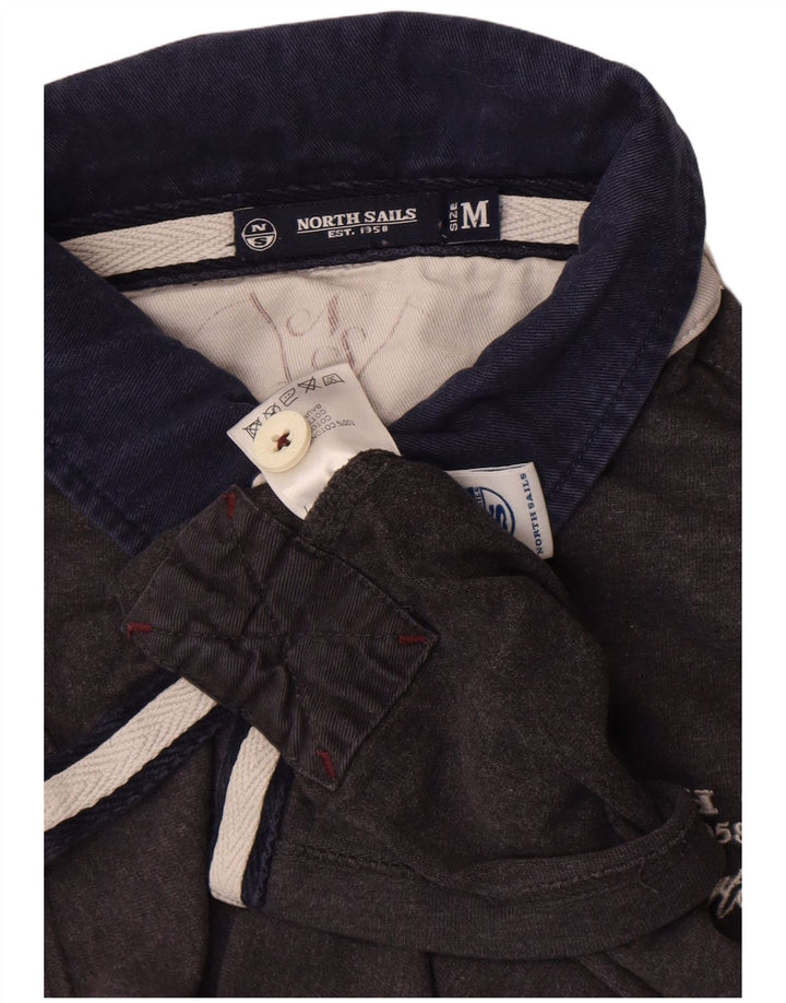 Ανδρικό πουκάμισο πόλο με γραφικό ράγκμπι North Sails με μεσαίο γκρι χρώμα