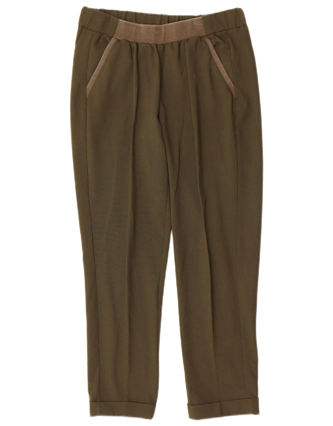 ZARA Womens Tapered Chino Trousers Medium W28 L27 Khaki Polyester