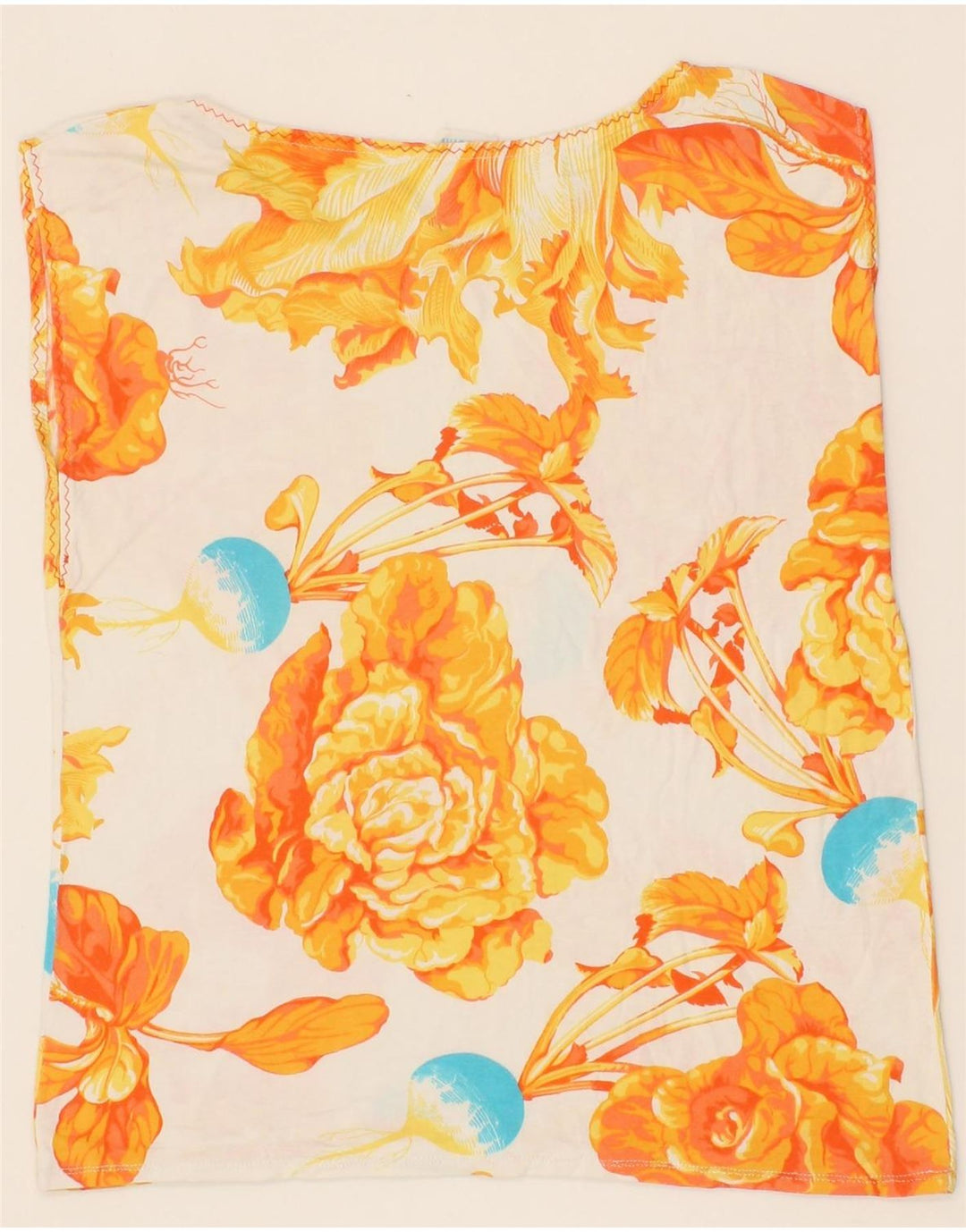 VINTAGE Womens Blouse Top IT 42 Medium White Floral Vintage Vintage and Second-Hand Vintage from Messina Hembry 