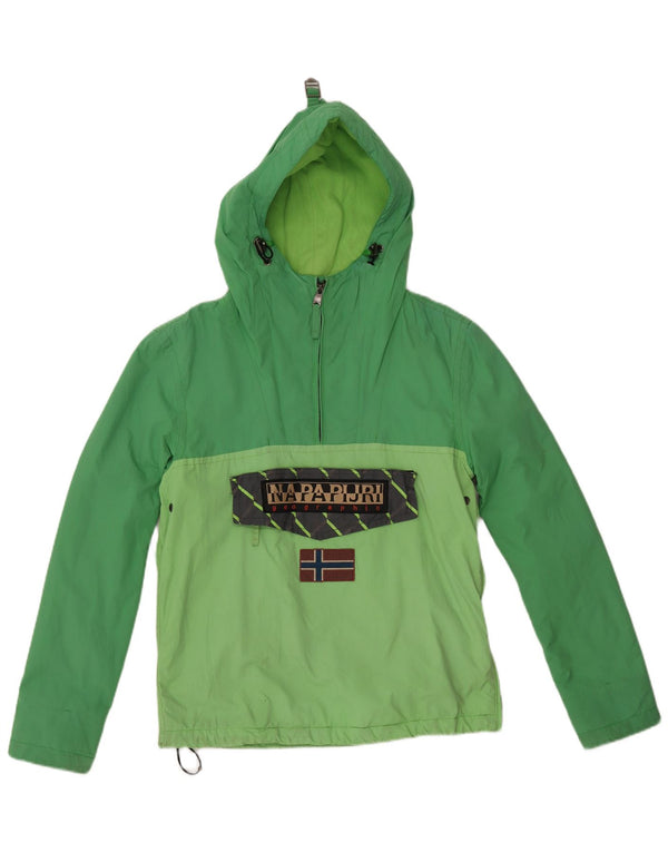 Napapijri Ανδρική κουκούλα γραφικό μπουφάν Anorak UK 36 Small Green Colourblock