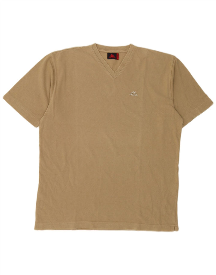 Kappa Ανδρικό T-Shirt Top XL Μπεζ βαμβακερό