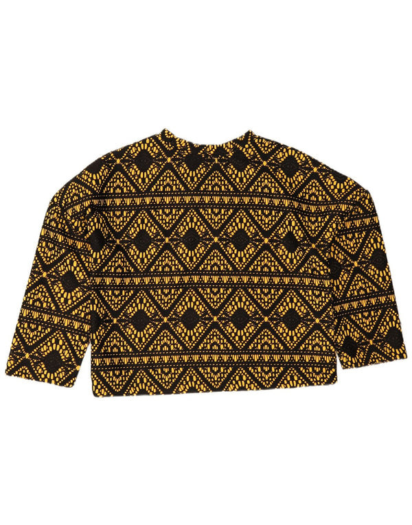 Zara Γυναικεία Trafaluc Oversized Top 3/4 μανίκια UK 10 Small Black Geometric