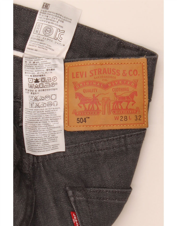 Levi's Mens 504 Straight Jeans W28 L32 Γκρι βαμβακερό