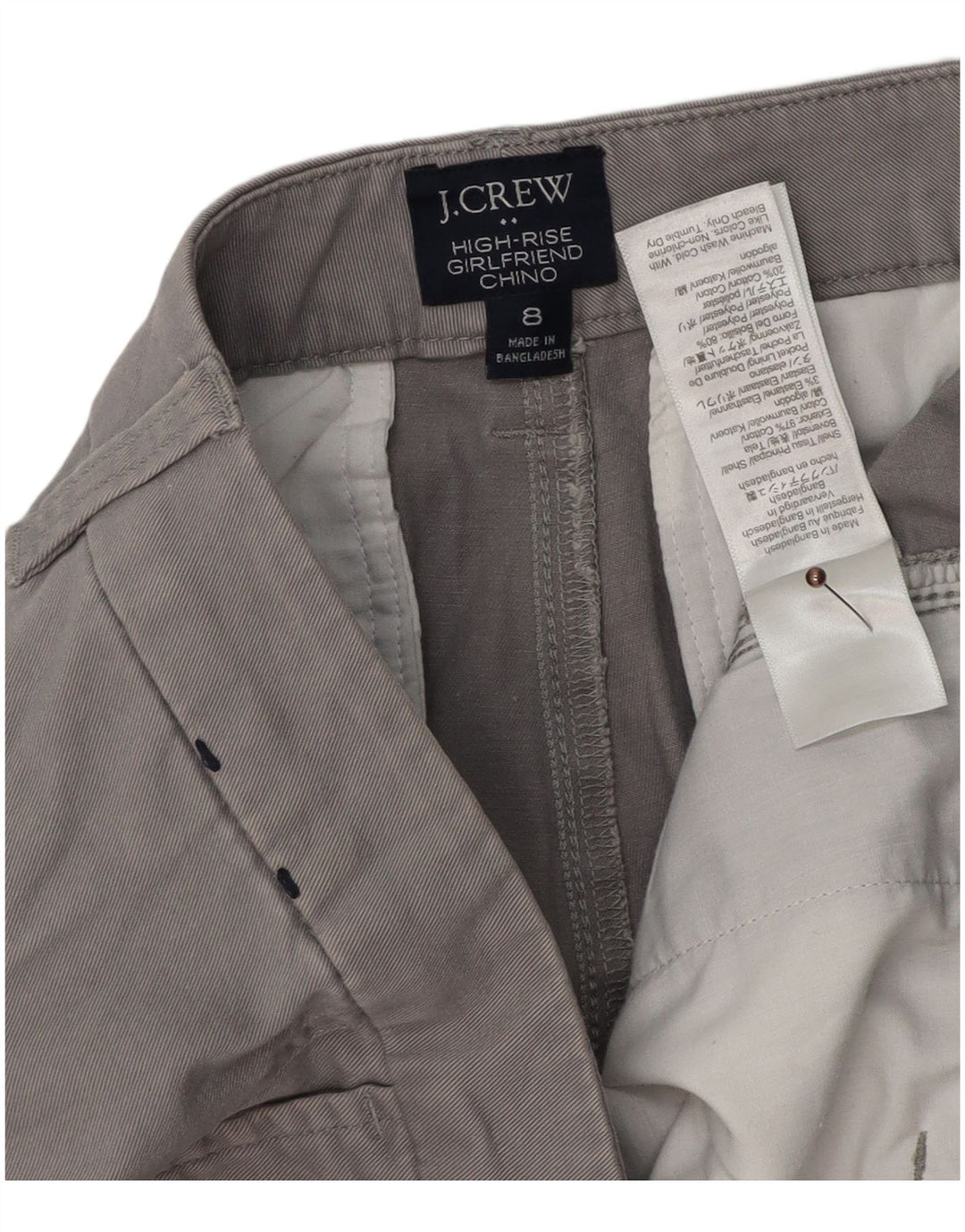 J. CREW Γυναικεία Girlfriend Slim παντελόνι Chino US 8 Medium W32 L27 Grey