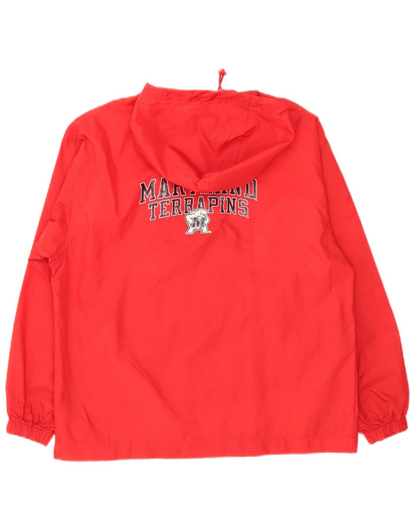 Champion Girls Hooded Pullover Rain Jacket 11-12 Years Large Red Nylon