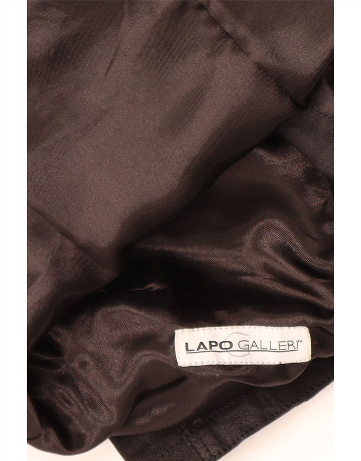 Lapo Galleri Γυναικείο Military Crop Δερμάτινο Μπουφάν UK 10 Small Black