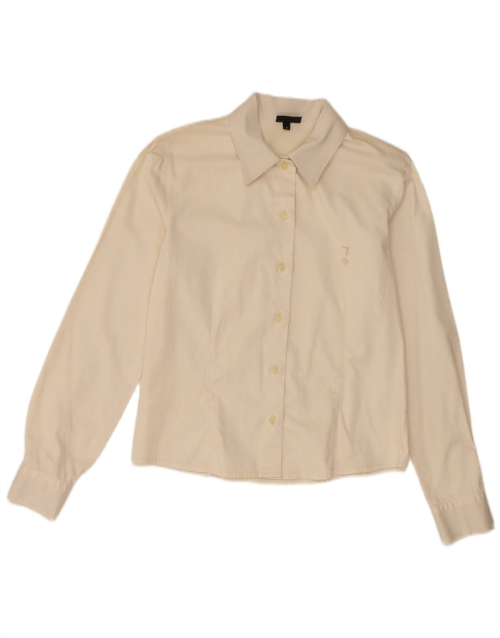 Γυναικείο πουκάμισο Trussardi UK 10 Small Beige βαμβακερό