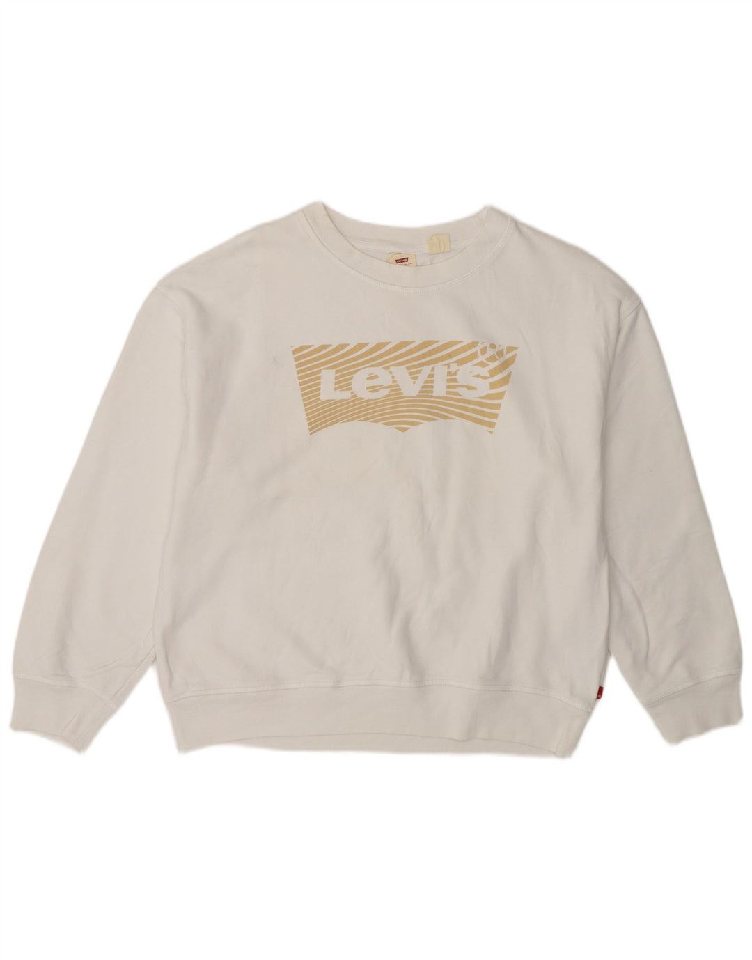 Γυναικείο γραφικό υπερμεγέθη φούτερ Levi's Jumper UK 14 Μεσαίο λευκό βαμβακερό