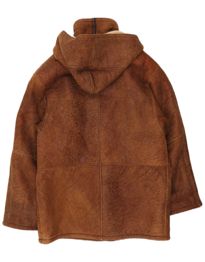 VINTAGE Ανδρικό Shearling Jacket IT 50 Large Brown Shearling